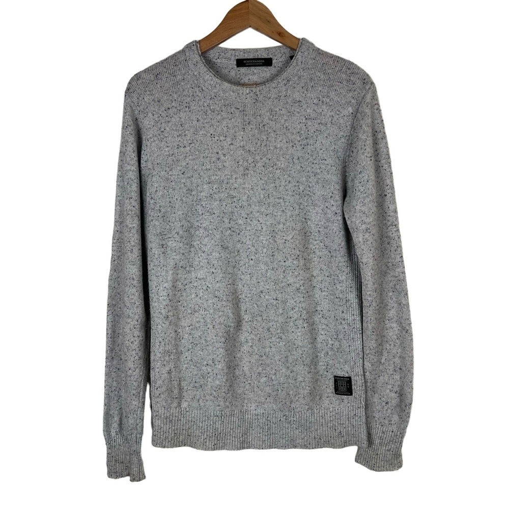 Scotch & Soda Sweater Mens Size Small Gray Heather Double Neck Coastal‎ Timeless